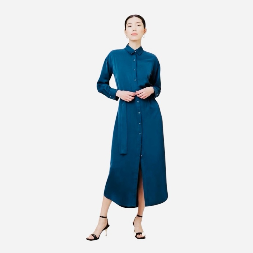 Banana Republic Pacific Blue Shirtdress — New! Never Worn!